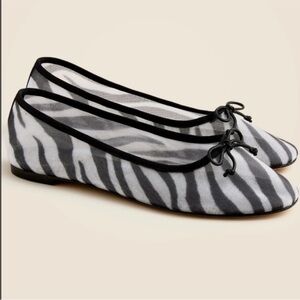 Jcrew Andi ballet flats in printed mesh zebra